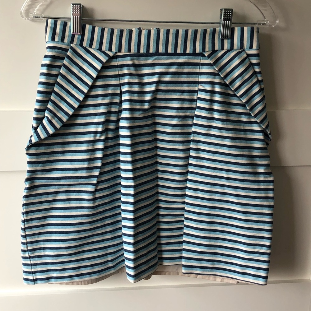 Stitch Fix Blue & White Stripe Mini Skirt - Small